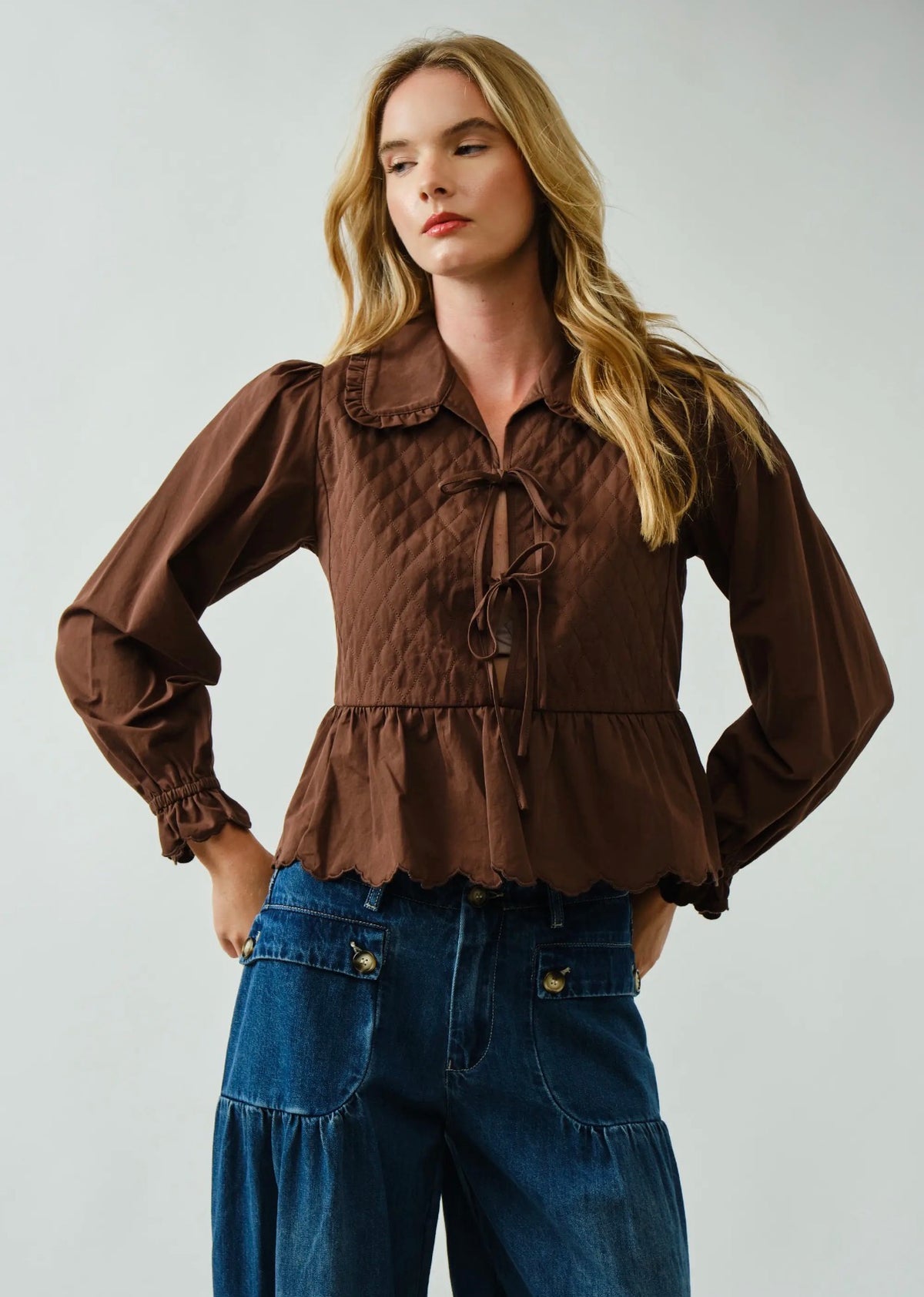 Coffee Date Quilted Tie Top