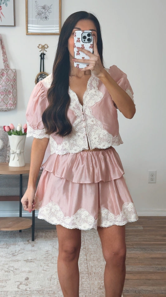 Lady Daphne Lace Set (Pink)
