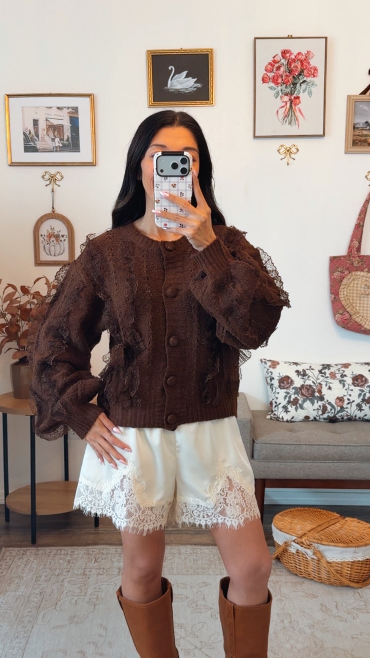 Cocoa Darling Bow Cardigan