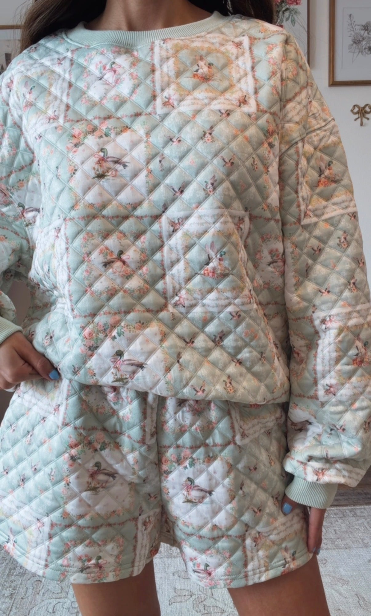 Sage duck quilted duck set