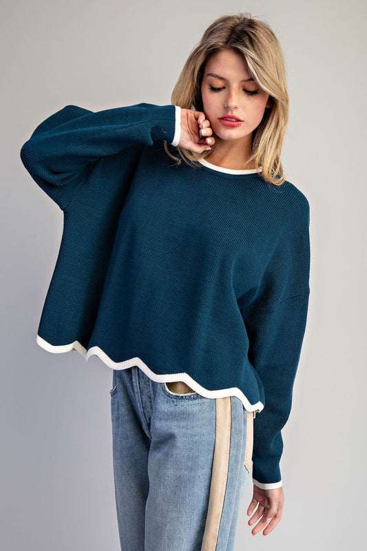 Teal Ribbed Sweater