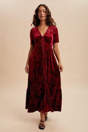 Christmas Kiss Velvet Maxi Dress