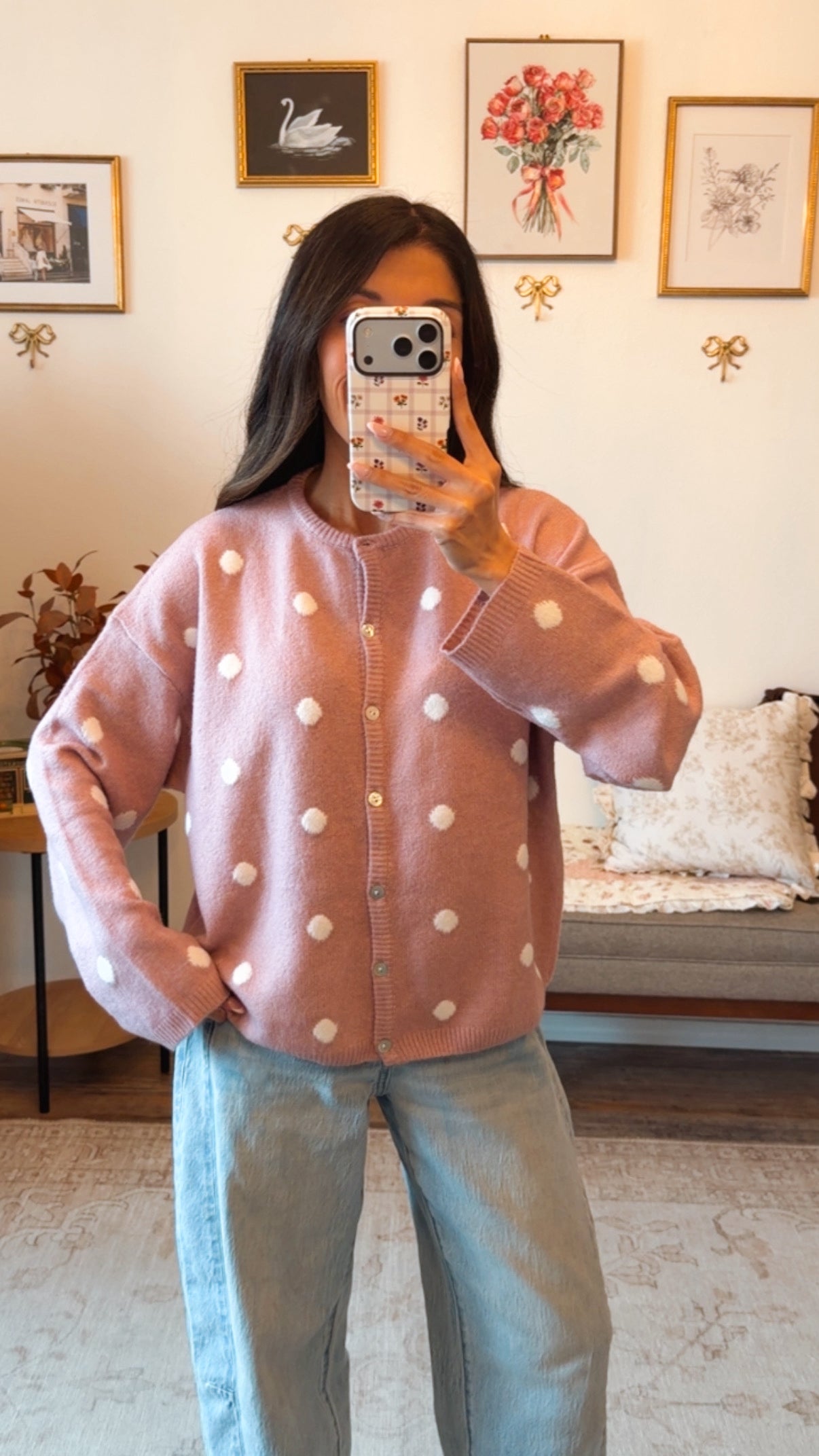 Blush Dottie Cardigan - Dust Mauve