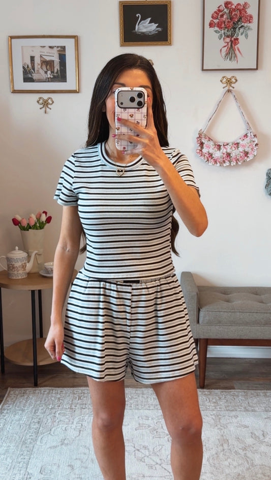 Blueberry Soda Stripe Set - Navy/Blue
