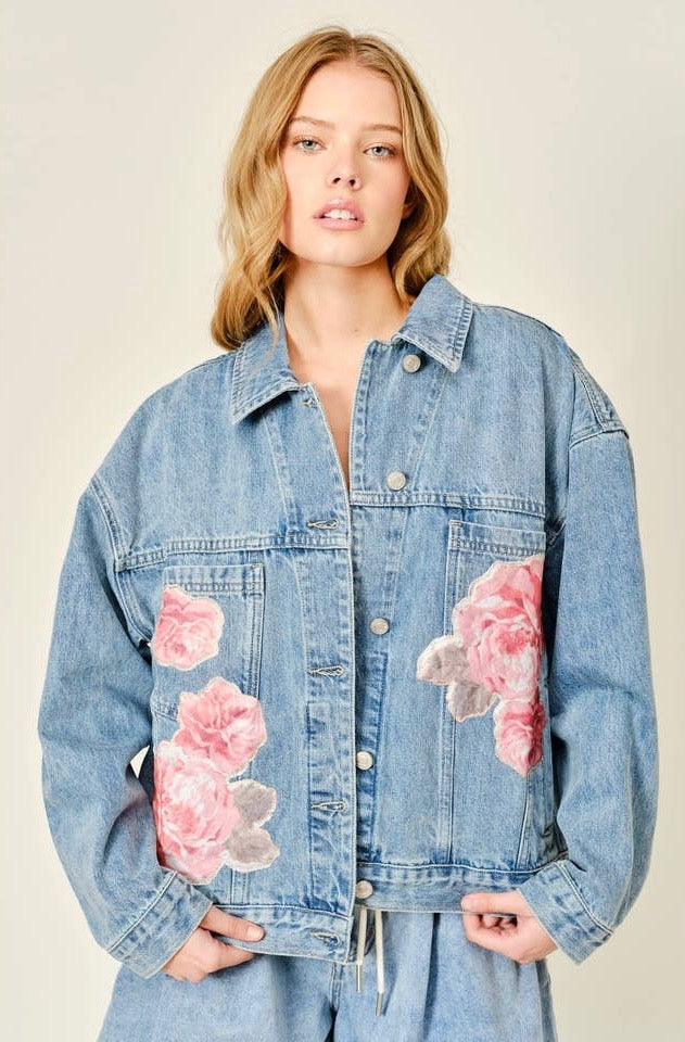 Rose Blossom Denim Jacket