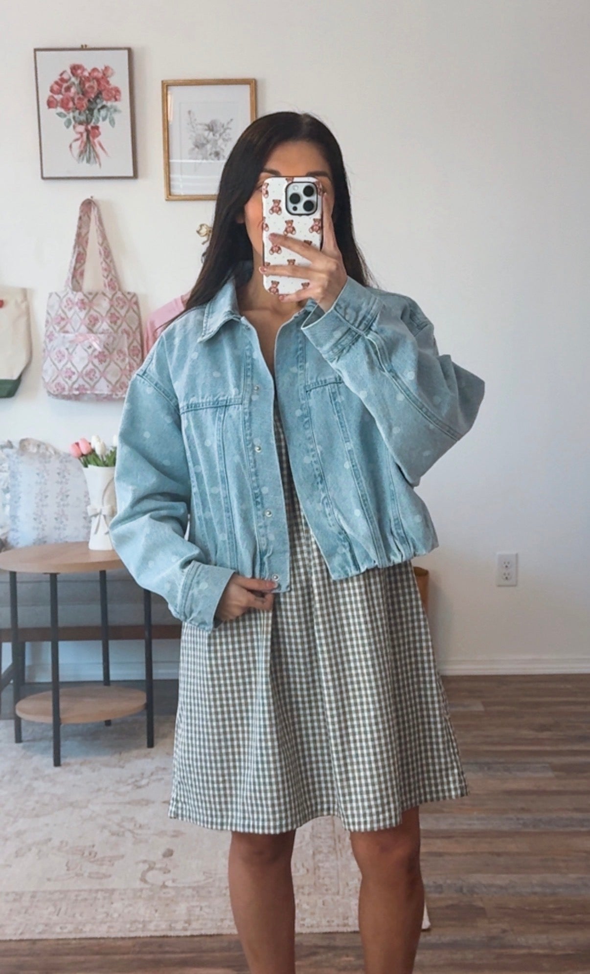 Polka Dot Denim Jacket