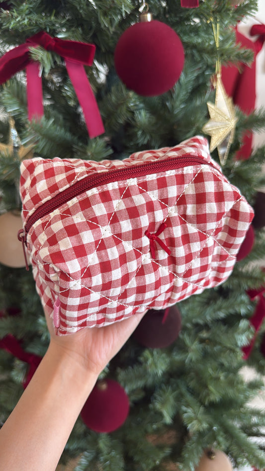 Red Gingham Cosmetic Bag