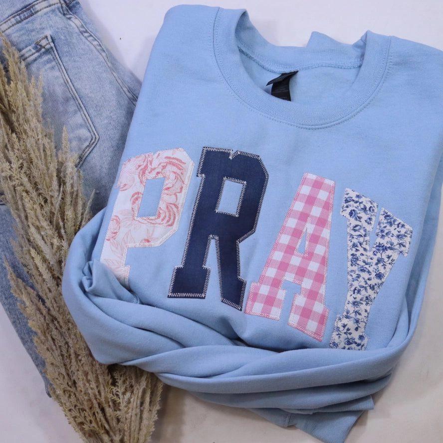 Pray Patchwork Crew - Blue