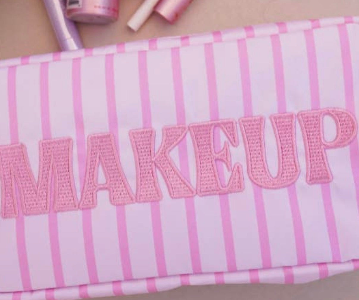 Pink Stripe Cosmetic Pouch