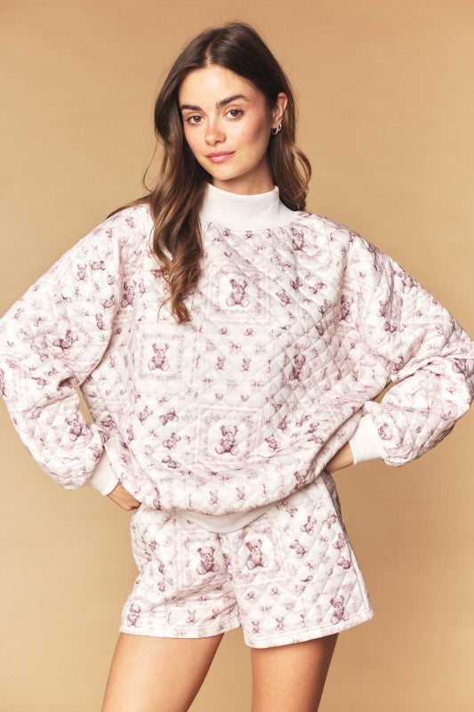 Mocha Teddy Quilted Set