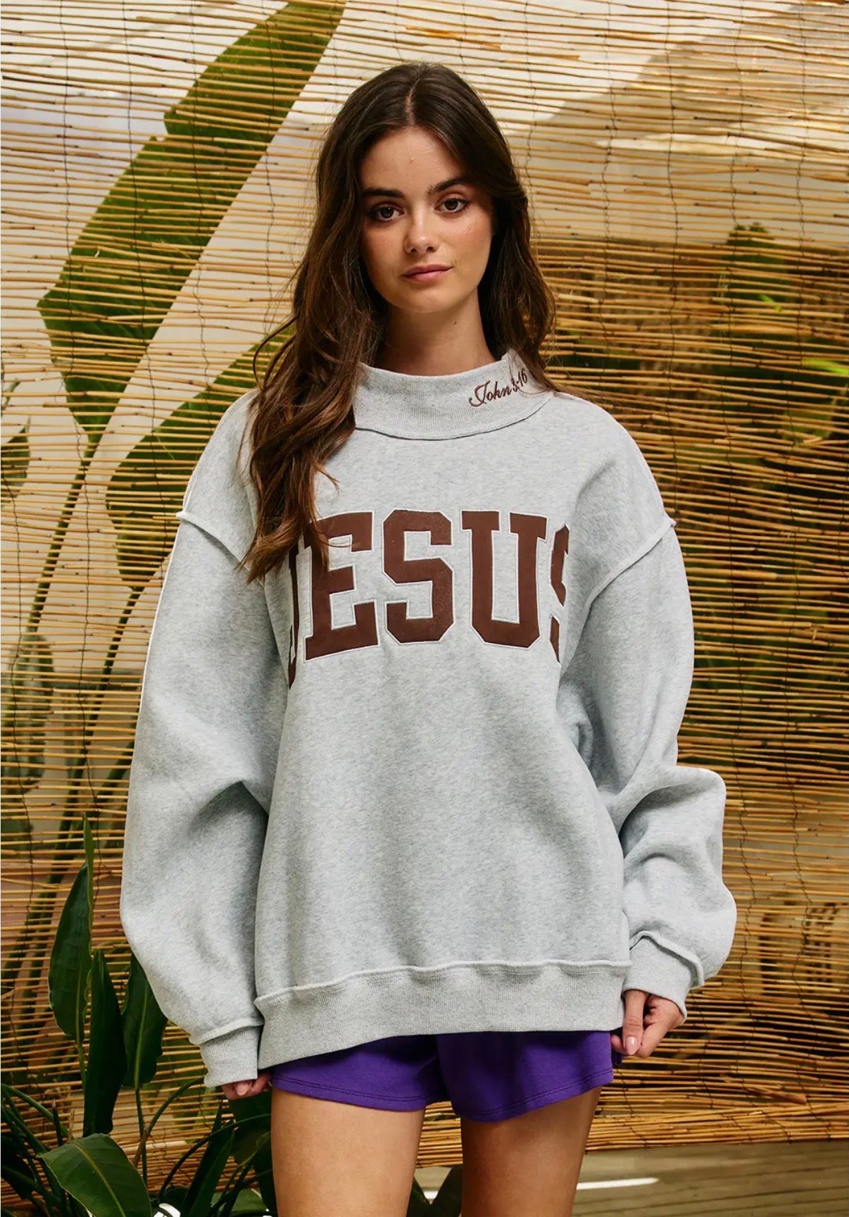 Jesus Mockneck - Heather Grey