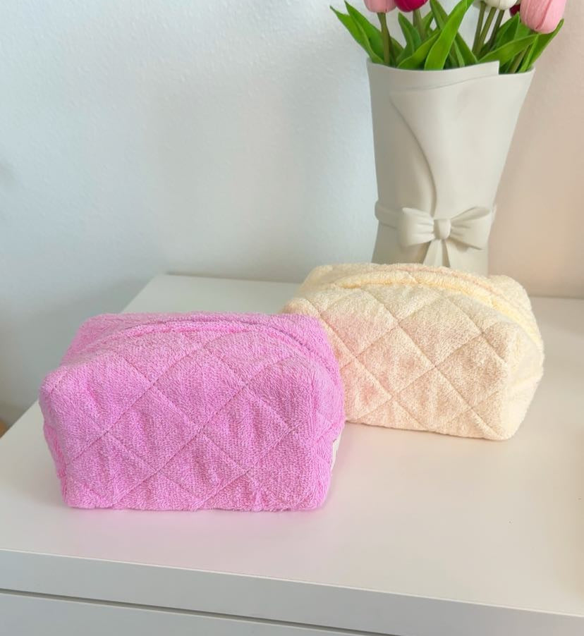 Terry Quilted Makeup Bag