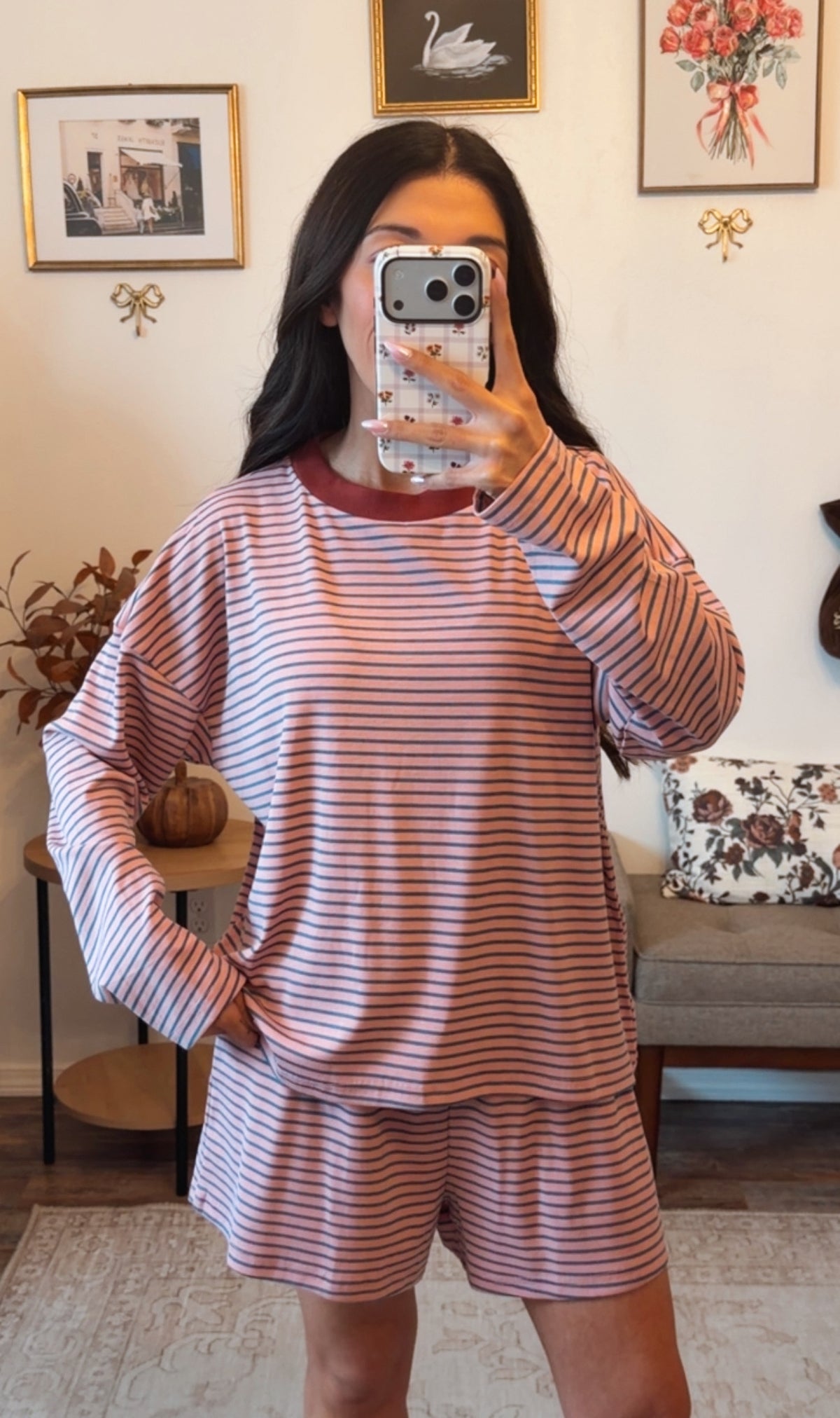 Blueberry Blush Stripe Short Set