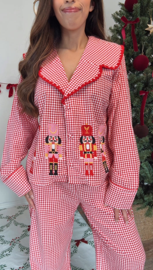 Nutcracker Gingham Pajama Set