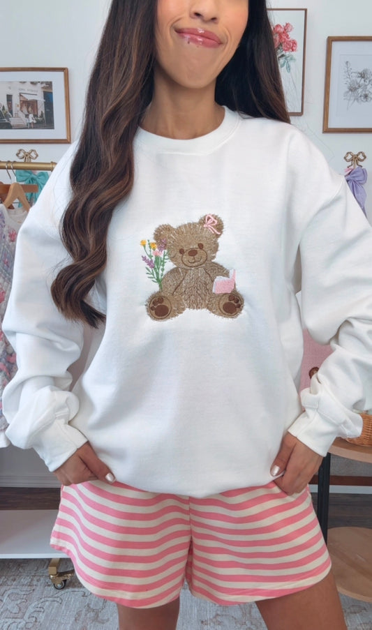 Spring Teddy Crewneck - White