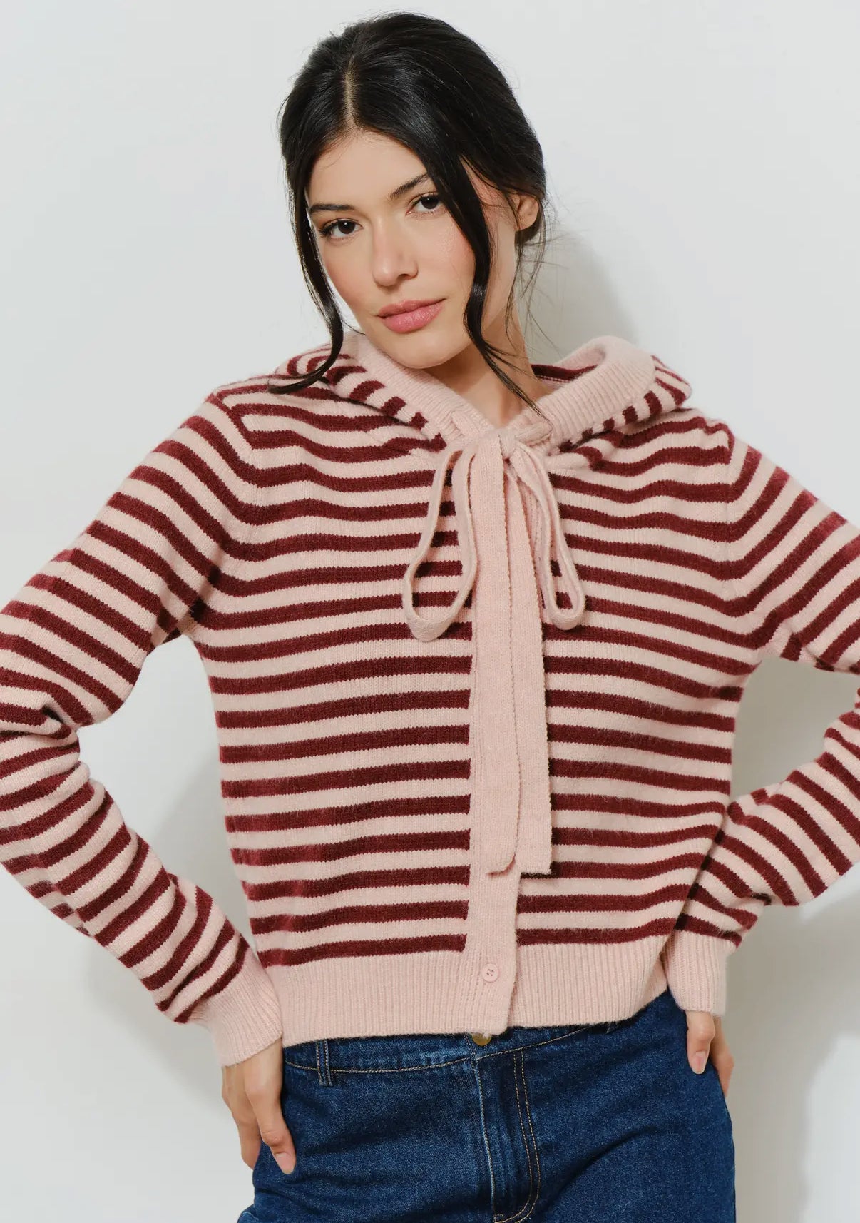 Pink Noel Stripe Cardigan