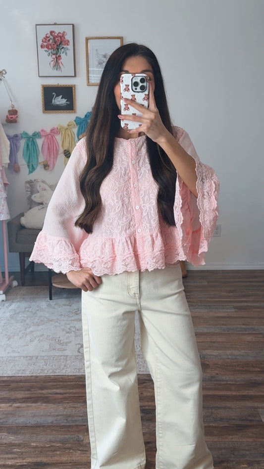 Blush Petal Lace Blouse