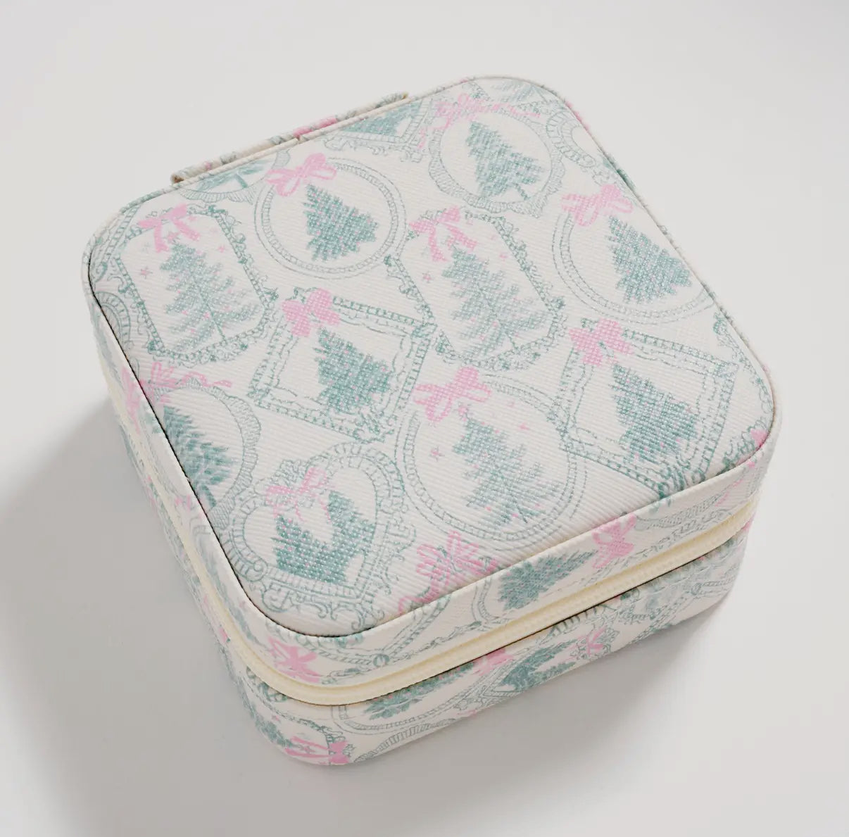 Christmas Tree Travel Jewelry Box with Mirror– Compact Organizer