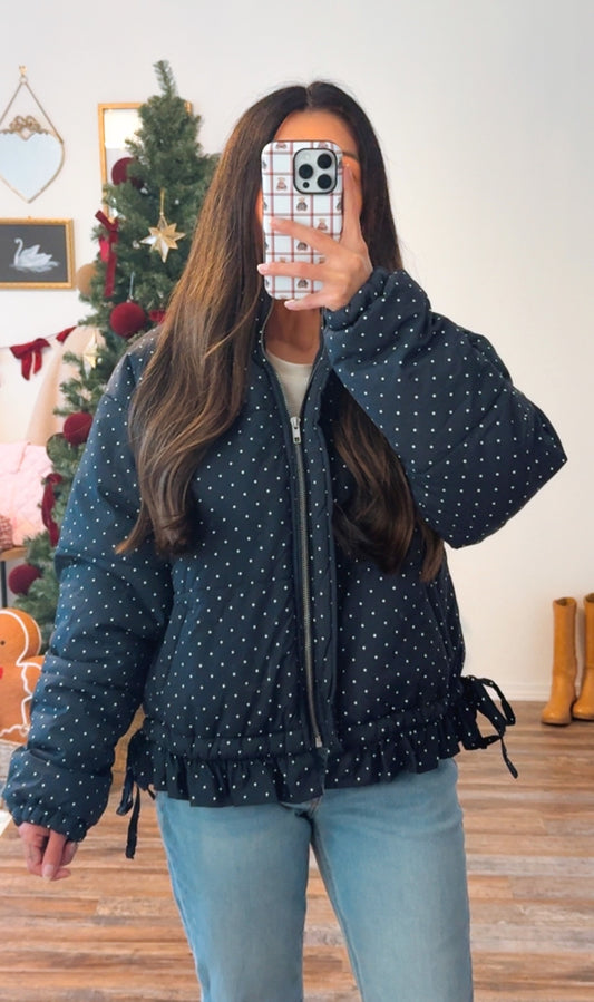 Navy Polka dot jacket