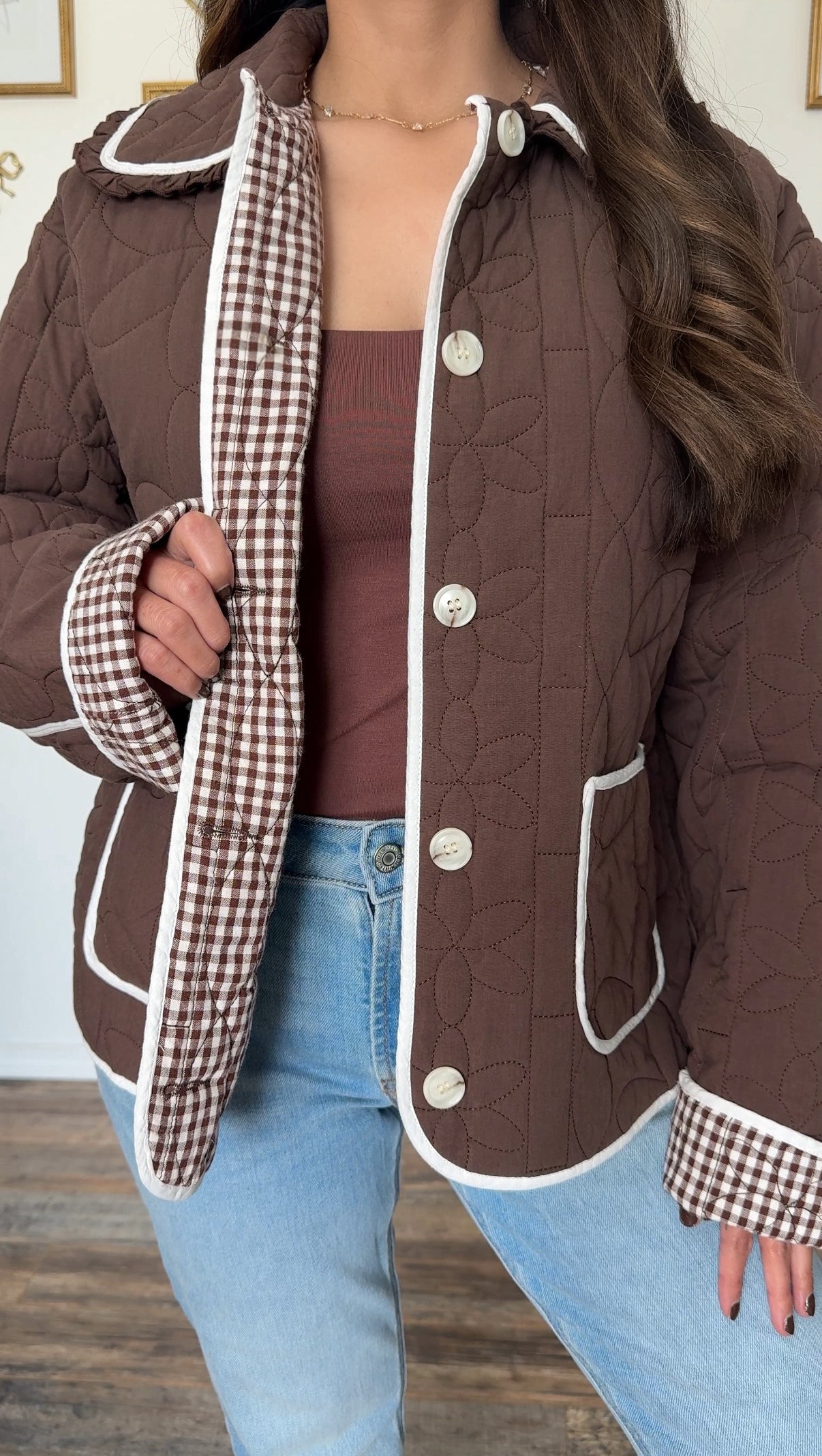 Gingham Cocoa Jacket