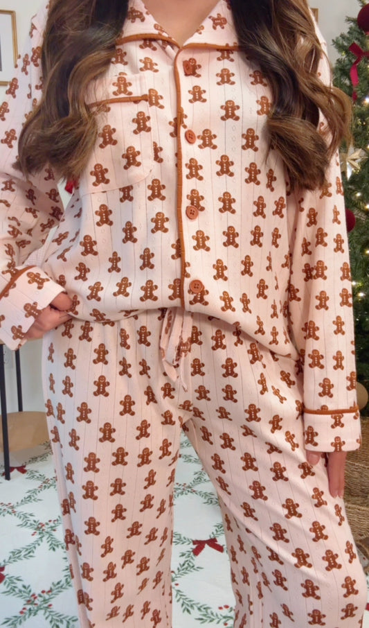 Pink Gingerbread Lane Pajama Set