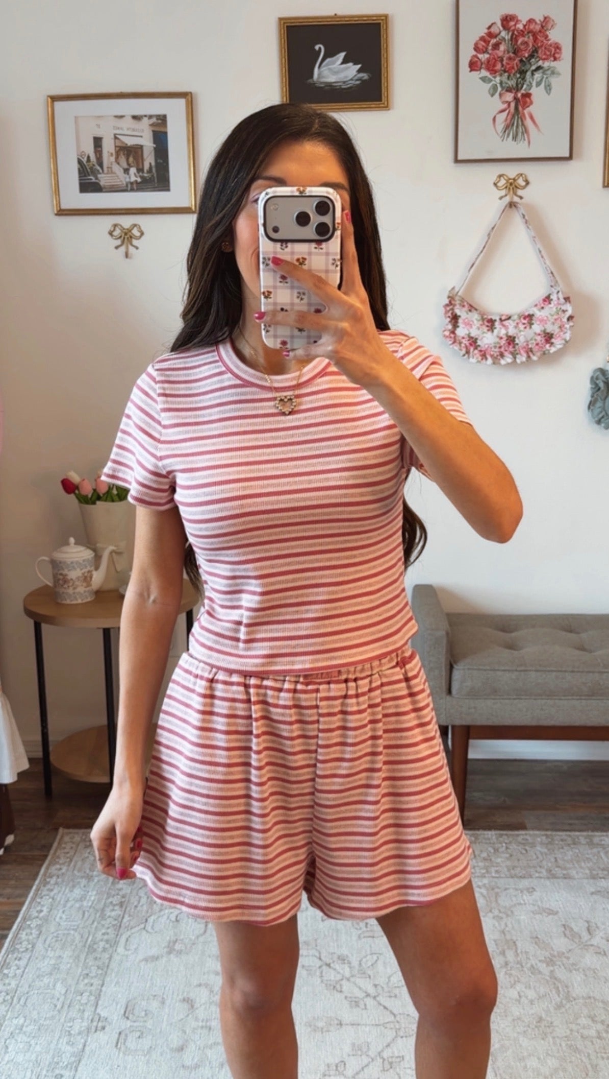 Strawberry Taffy Stripe Set - Pink/ Hot Pink