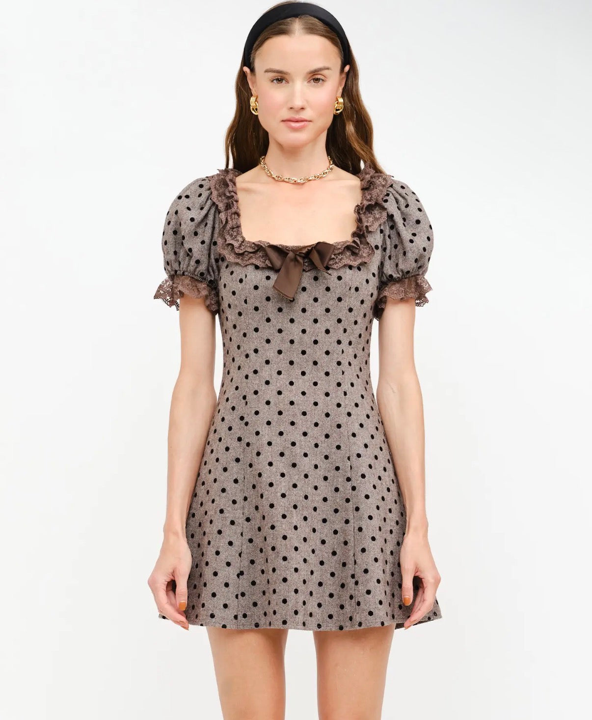 Emily's Dinner Party Mini Dress - Mocha