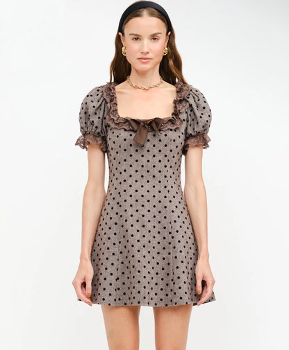 Emily's Dinner Party Mini Dress - Mocha