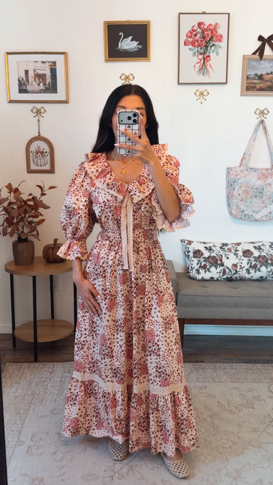 Fall Rosette Maxi Dress