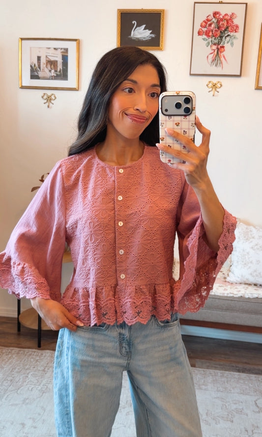 Mauve Meadow Lace Blouse