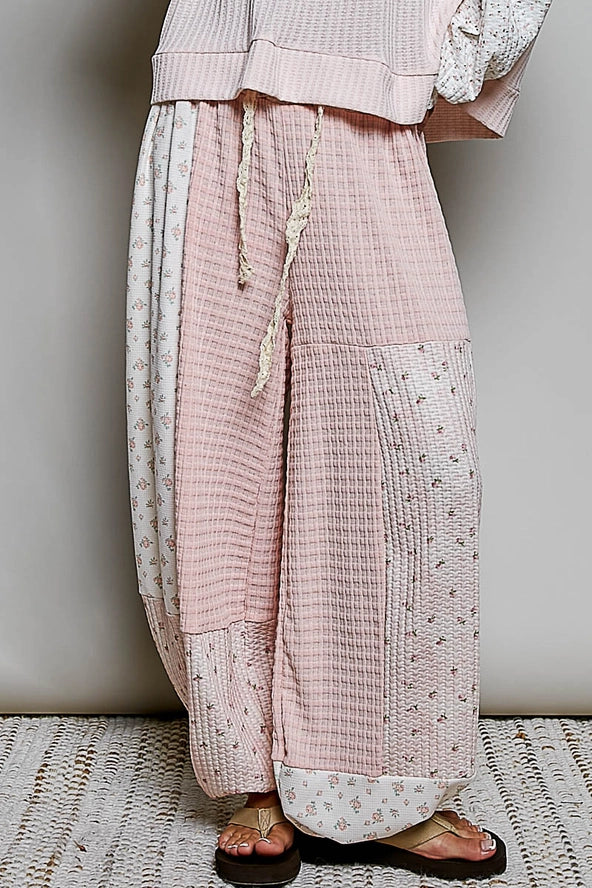 Pink/White Floral Joggers