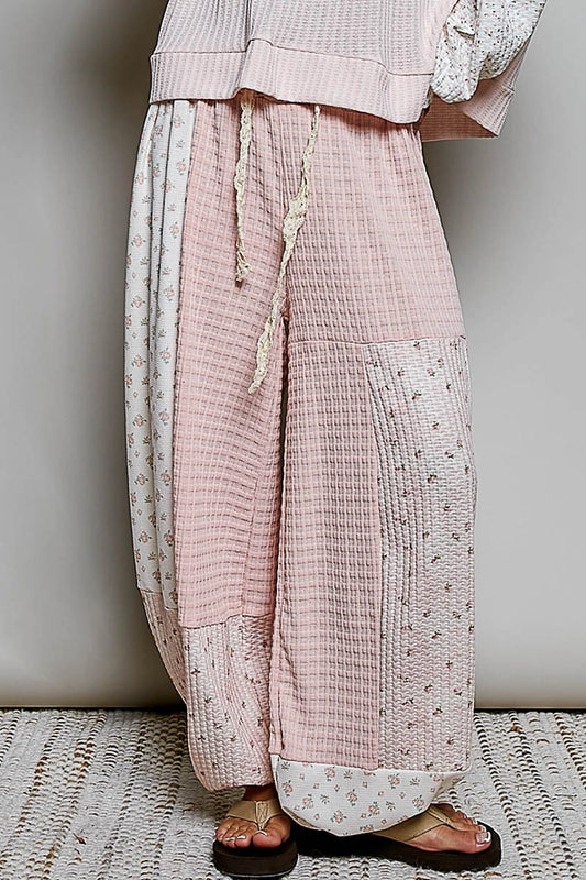 Pink/White Floral Joggers