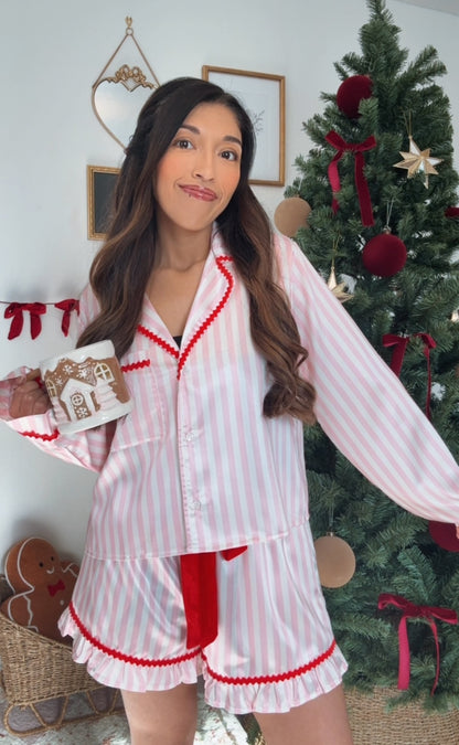 Merry & Bright Stripe Satin Set