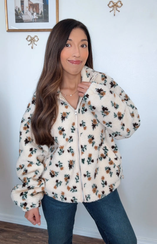 Country Blooms Sherpa Jacket