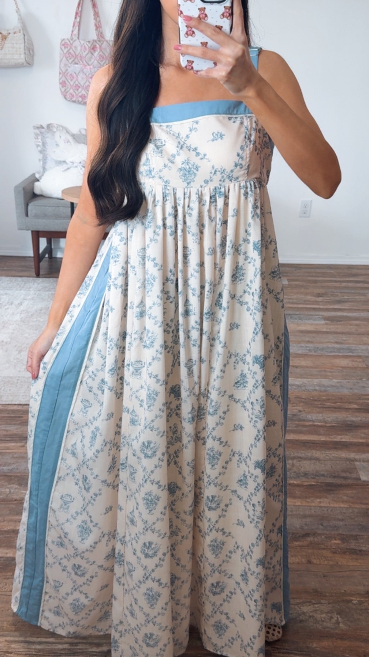 Toile Vintage Garden Dress (Blue)