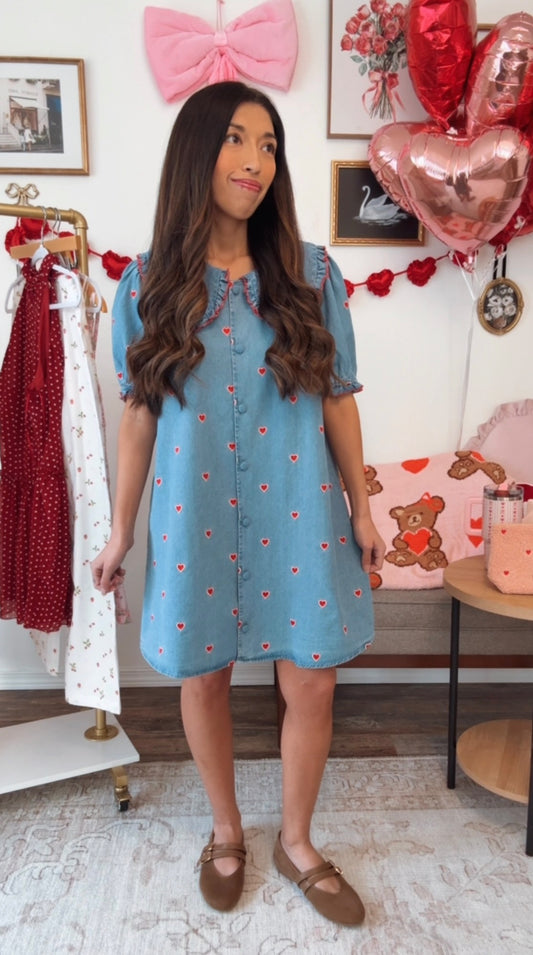 Darling Heart Denim Dress