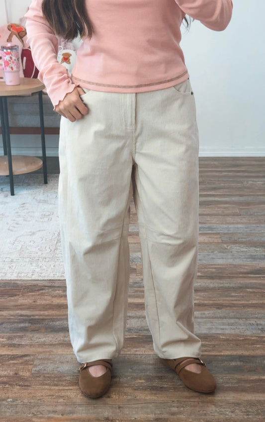 Cream Corduroy Pants