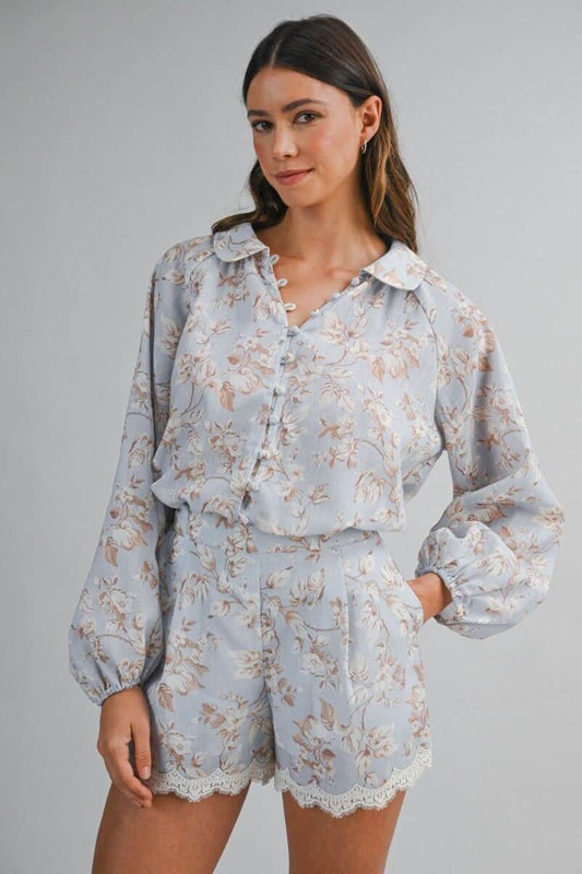 Vintage Blue Floral Set
