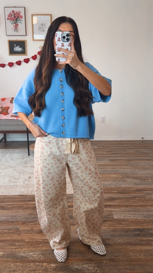 Blush Blossom Barrel Jeans