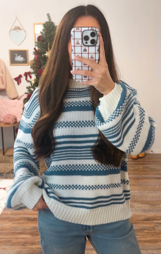 Haven Blue Stripe Sweater