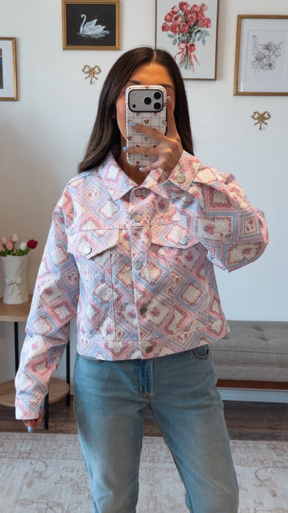 Floral Patchwork Denim Jacket
