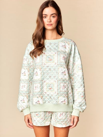 Sage duck quilted duck set