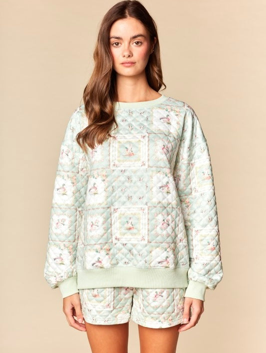 Sage duck quilted duck set