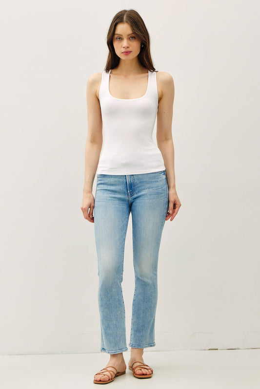 Seamless Square-Neck Tank / White