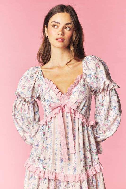Pastel Petals Vintage Dress