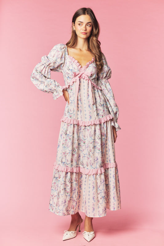 Pastel Petals Vintage Dress