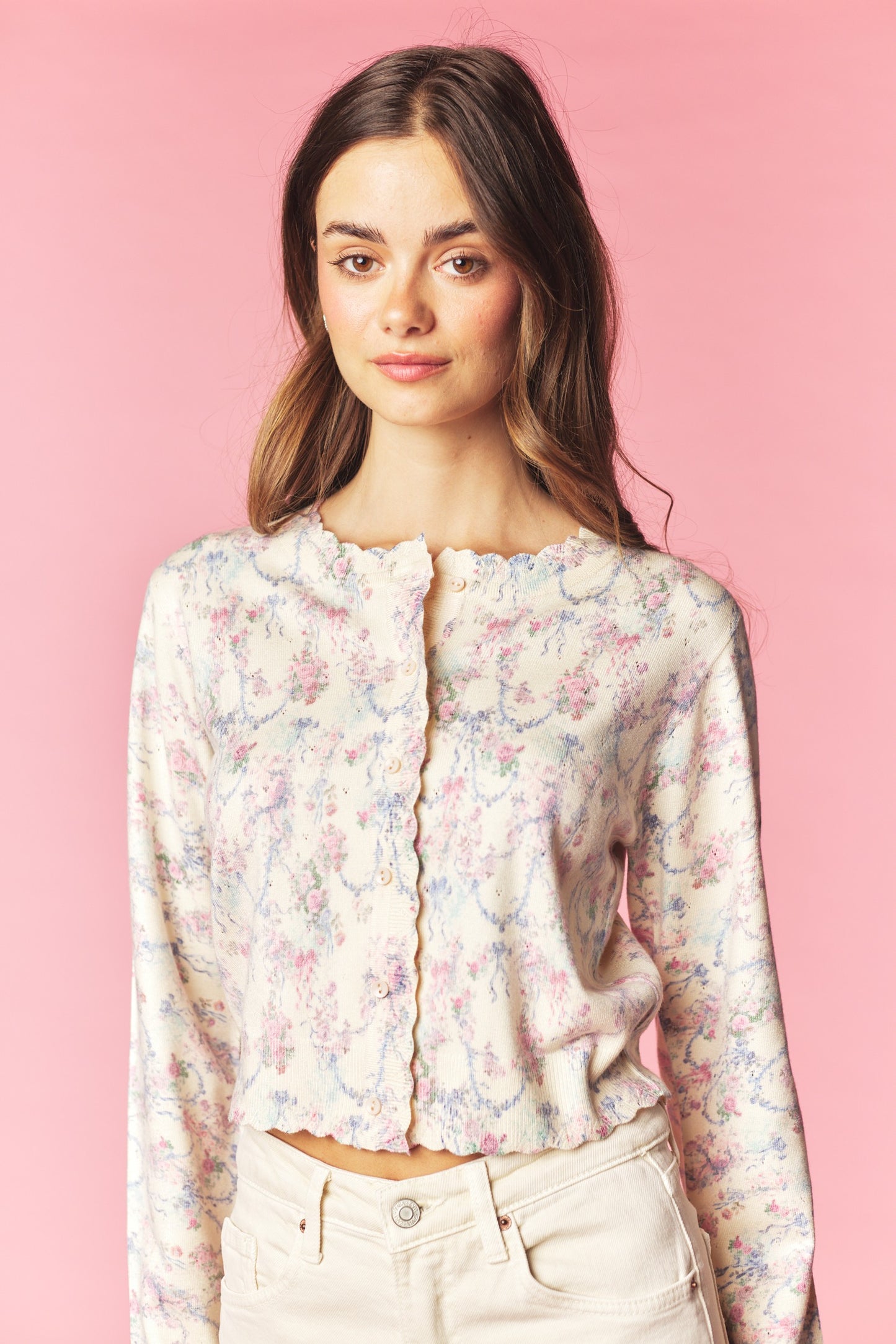 Vintage Floral Pastel Cardigan
