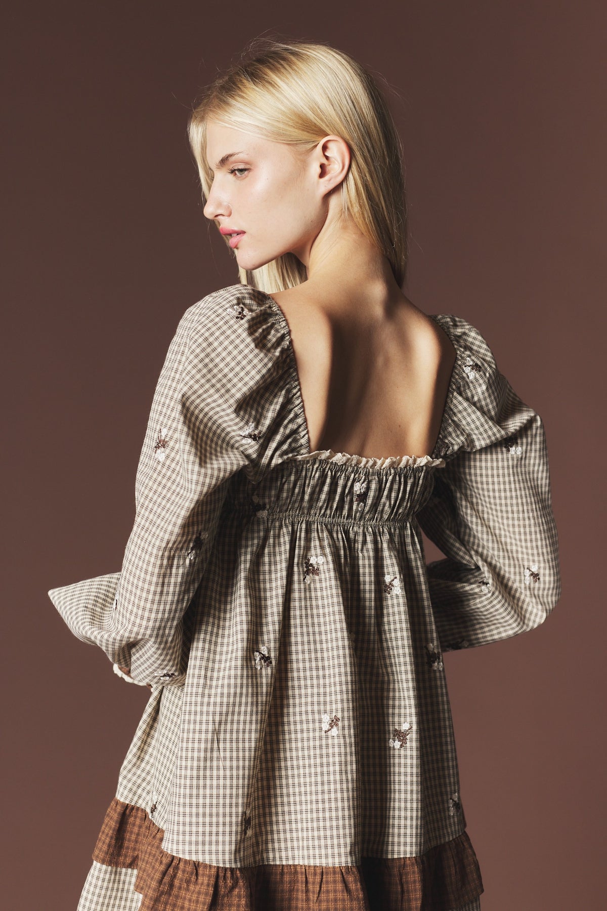 Heart of Autumn Mini Dress - taupe/brown