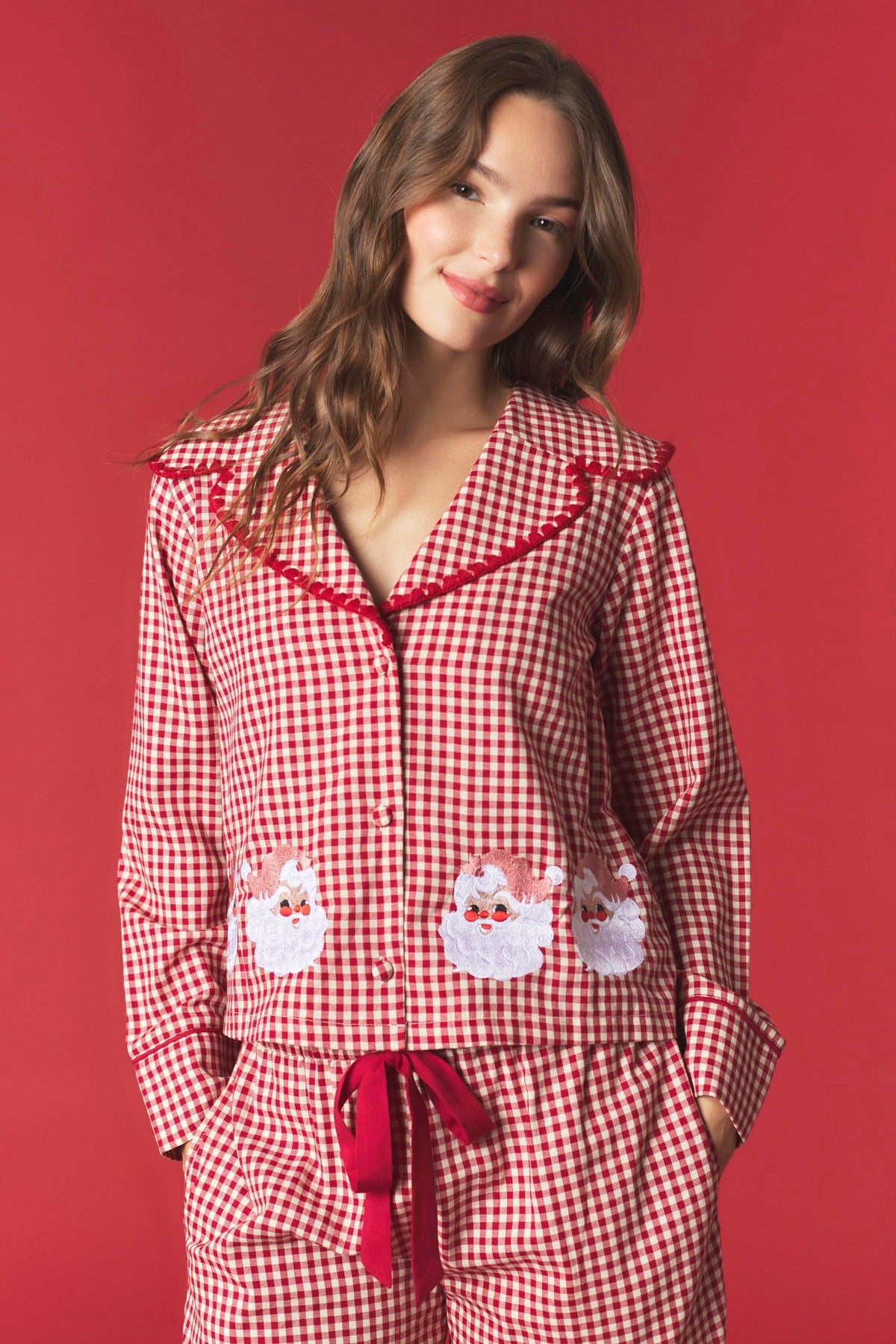 Santa Baby Red Gingham PJs