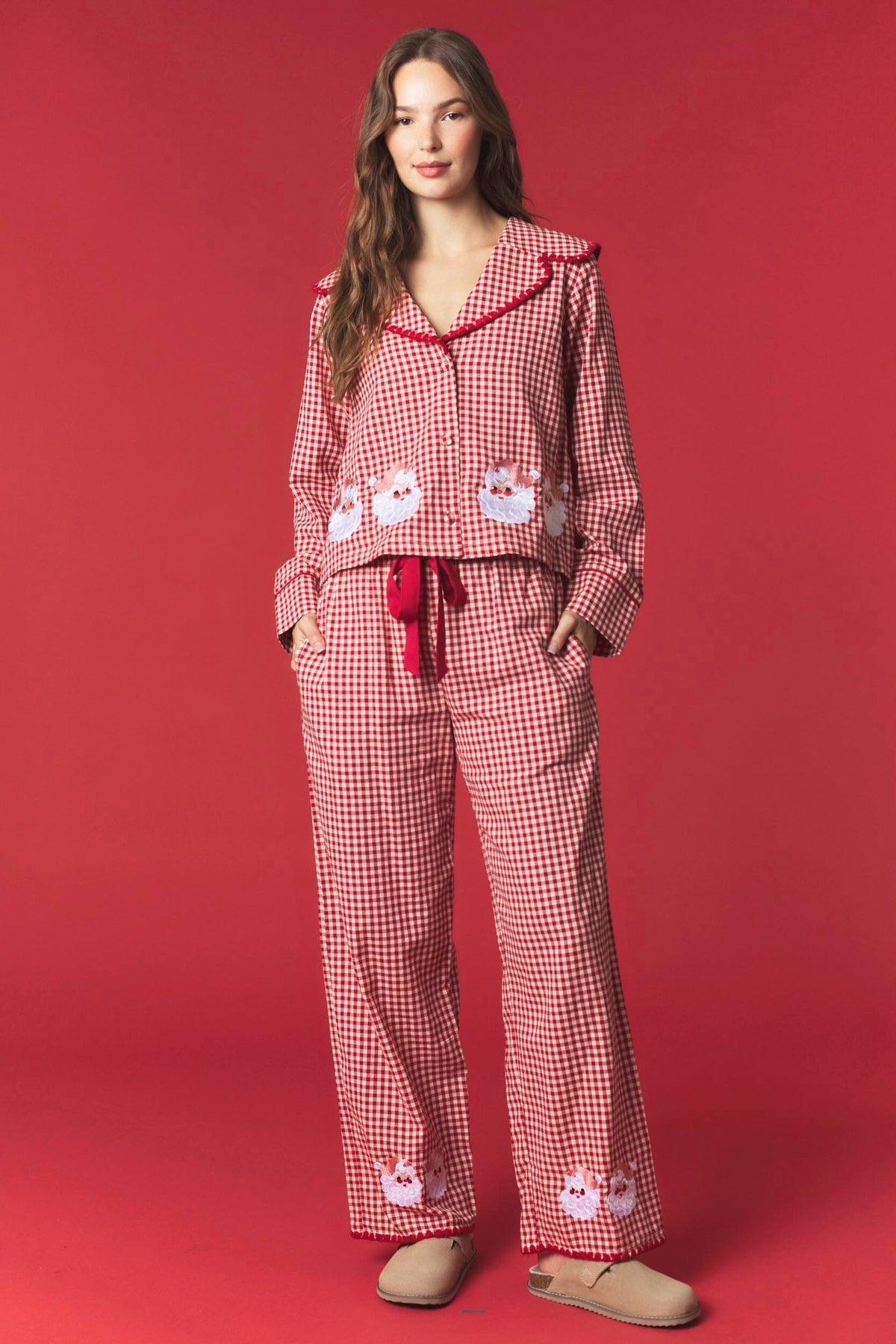 Santa Baby Red Gingham PJs